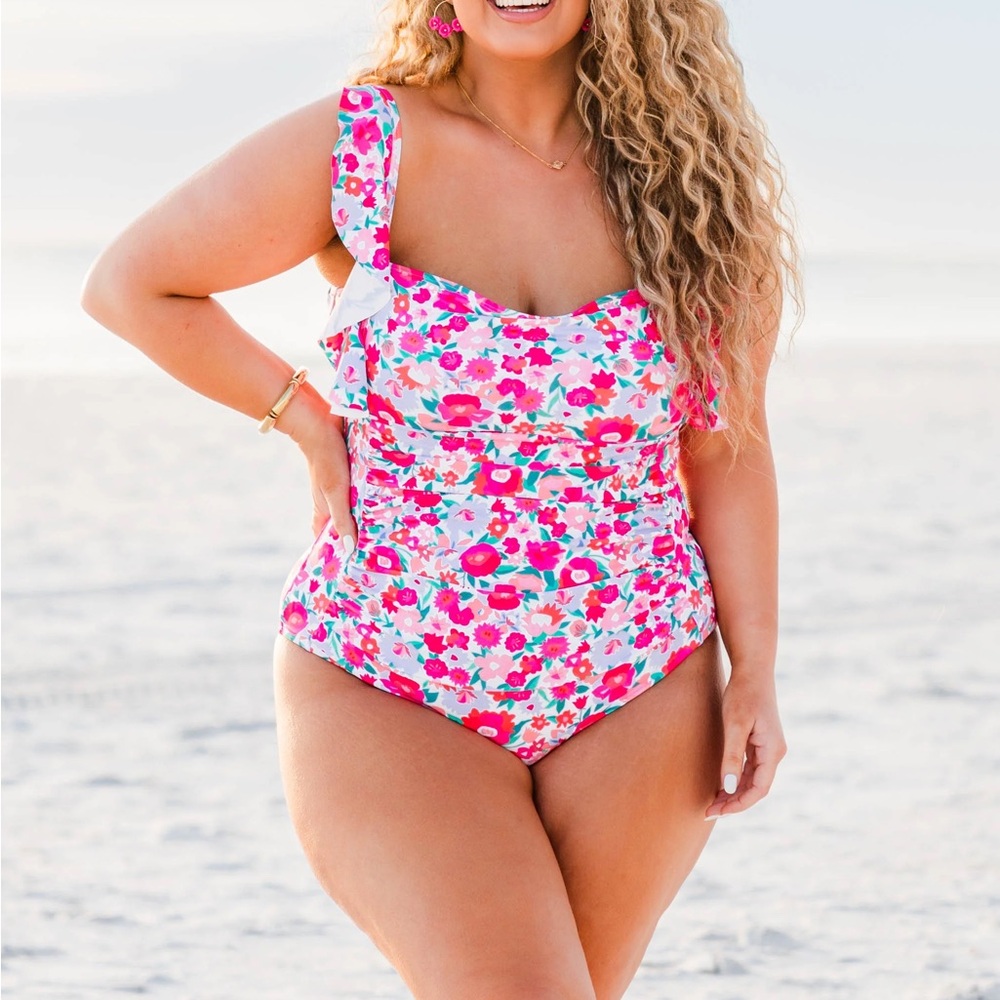 Chic Soul Floral Pink Women's Swimsuit
